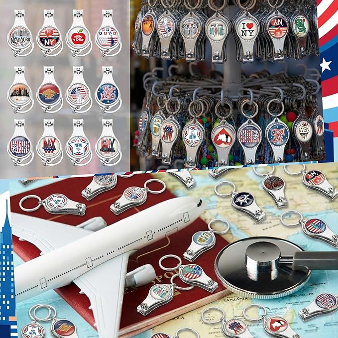 24 Set New York Keychain Souvenirs and Gifts Bulk Includes New York Keychains Bottle Openers Nail Clipper Gifts