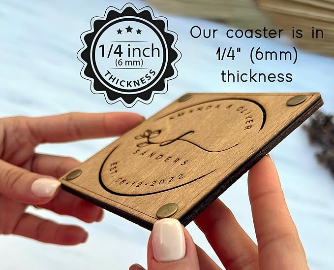 Personalized Wooden Coaster Wedding Favors for Guest in Bulk, Wedding Favor Coasters, Pack of 8 to 250