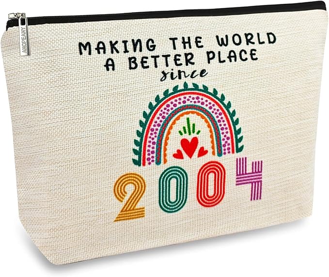 Happy 21st Birthday Gifts Ideas for Her Makeup Bags, Women, Teenage Girls Trendy Stuff, Girls, Friends, Daughter, Christmas, 2004 Funny Cosmetic Travel Pouch 21 Year Old Birthday Decorations from Mom