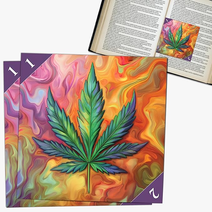 Bookmarks – Set of 2 | Pot Leaf Poem | Weed-Themed Line-Marking Bookmark for Readers | Chill Gift for High-Minded Bookworms & Laughing Readers | Patented, Made in USA