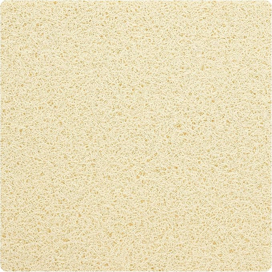 Enkosi Loofah Shower Mat Non Slip – Square Anti Slip Bath Mat for Inside Showers, Bathtub, Tub, Bathroom - Cushioned, Quick Dry PVC with Drain Holes - Secure Grip Safety Pad (Light Beige 24x24)