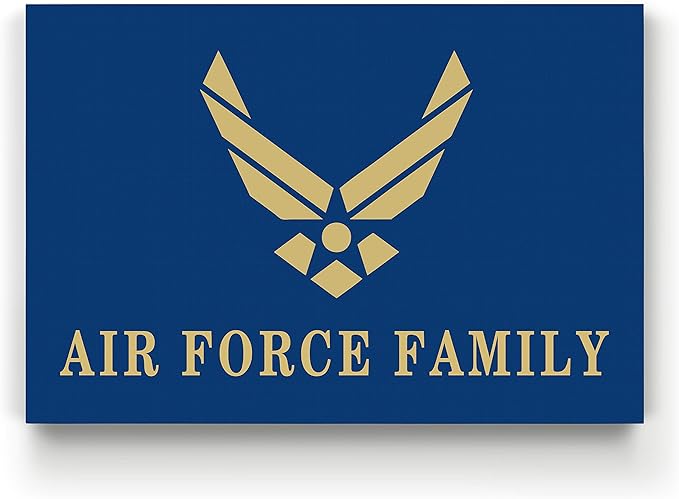 Renditions Gallery Nature Military Wall Art Home Paintings & Prints Golden Airforce Emblem Modern Patriotic American Nationalist Decorations for Bedroom Office Kitchen - 36"x48" LT25