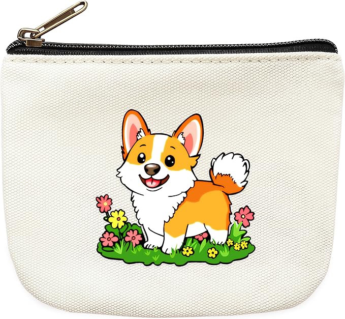 Corgi Coin Purse Pouch Bag Holder for Teens Girls Women Kids, Corgi Lovers Gifts Stuff Decor, Small Mini Purse Coin Card Key Headset Lipstick!