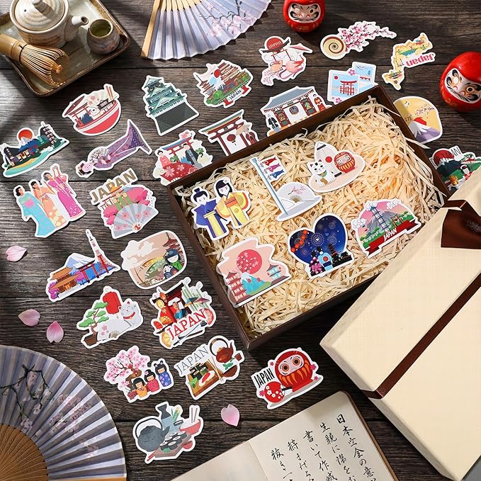 Konohan 30 Pcs Japanese Souvenirs Gifts Japan Magnet for Refrigerator Tokyo Magnetic Stickers Mount Fuji Kyoto Travel Gift for Home Decoration