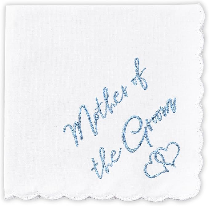 W&F GIFT Handkerchief - 12" x 12" - Something Blue for Bride on Wedding Day - Fun Gift