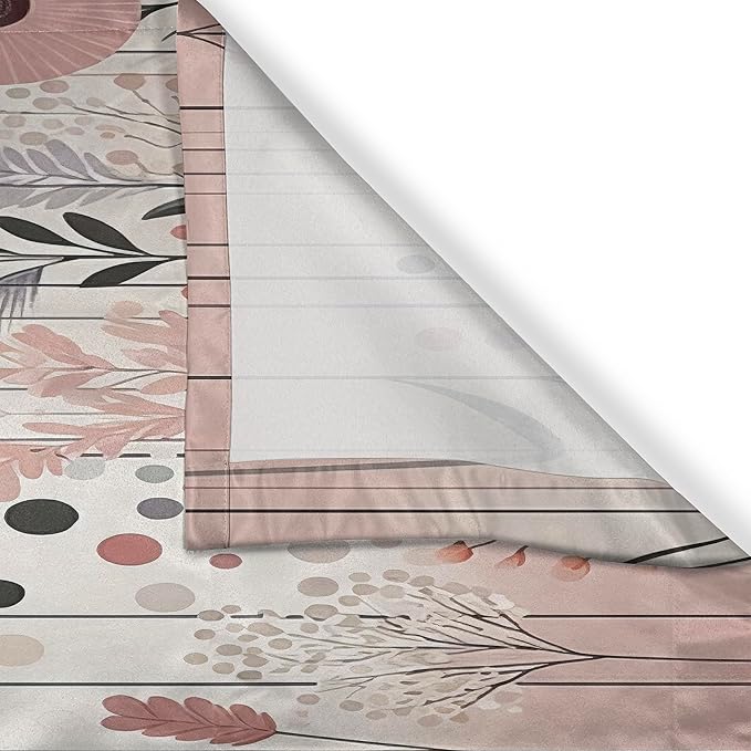 Ambesonne Floral Kitchen Curtains, Blushy Atmosphere Dreamy Lavender Flowers Geometric Petals and Dots, Window Drapes 2 Panel Set for Kitchen Cafe Decor, 55" x 24", Blush Lilac and Eggshell