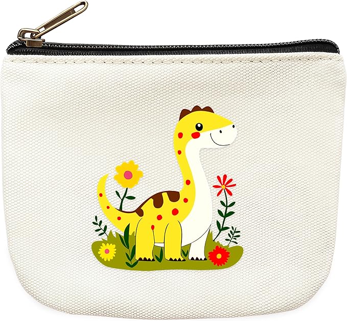 Dinosaur Coin Purse Pouch Bag Holder for Teens Girls Women Kids, Dinosaur Lovers Gifts Stuff Decor, Small Mini Purse Coin Card Key Headset Lipstick!