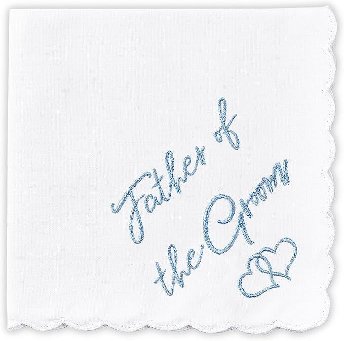 W&F GIFT Handkerchief - 12" x 12" - Something Blue for Bride on Wedding Day - Fun Gift