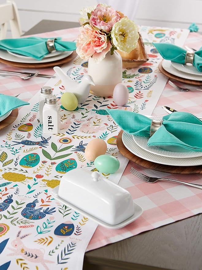 DII Easter Folk Collection, Kitchen Tabletop, Table Runner, 14x108, Easter Folk