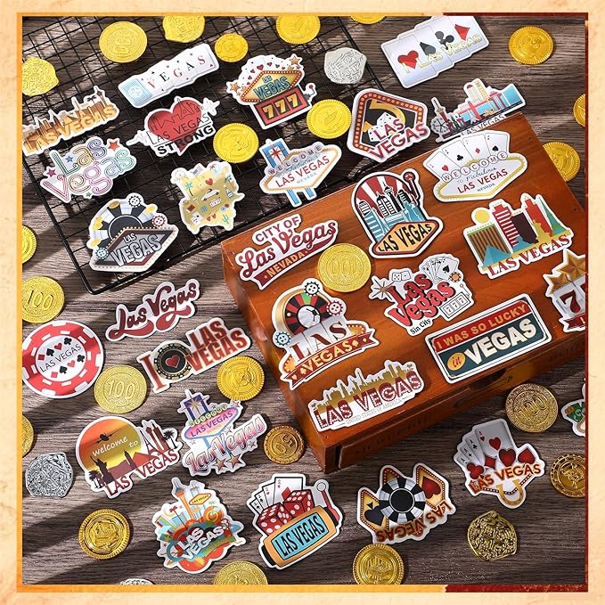 Konohan 30 Pcs Las Vegas Souvenirs Gifts Las Vegas Magnet for Refrigerator City Magnetic Refrigerator Stickers for Home Decoration
