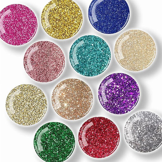 Shiny Glitter Mixed Strong Glass Refrigerator Magnets,12Pcs Magnets for Fridge,Funny Fridge Magnet Shape,Cute Small Tiny Magnet for Kitchen Whiteboard Door Decorative (Colored Refrigerator Stickers)