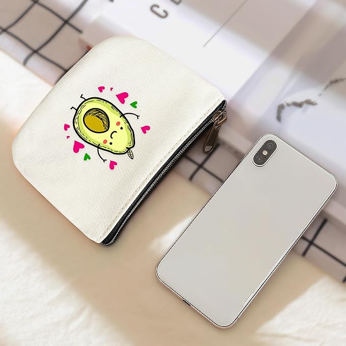 Avocado Coin Purse Pouch Bag Holder for Teens Girls Women Kids, Avocado Lovers Gifts Stuff Decor, Small Mini Purse Coin Card Key Headset Lipstick!
