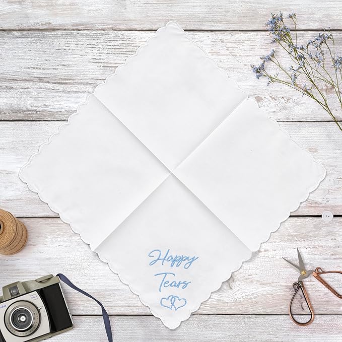 Mother Of The Bride Gifts Something Blue For Bride On Wedding Day Handkerchief