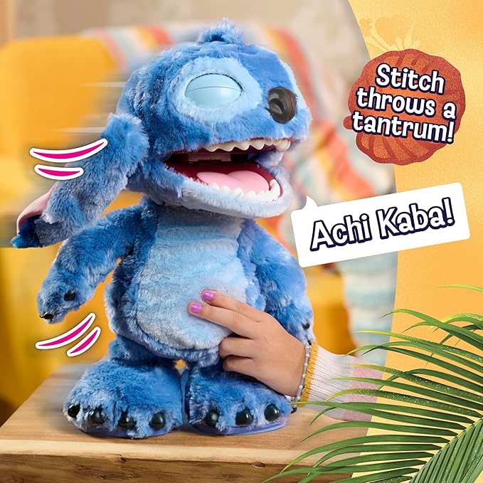 Disney Stitch Just Play Ultimate Interactive 17" Plush Toy, 100+ Sounds & Reactions, Inspired by Disney’s Live-Action Lilo & Stitch Film, New Movie Toy for Fans, Girls, Boys, Kids 3 and Up by