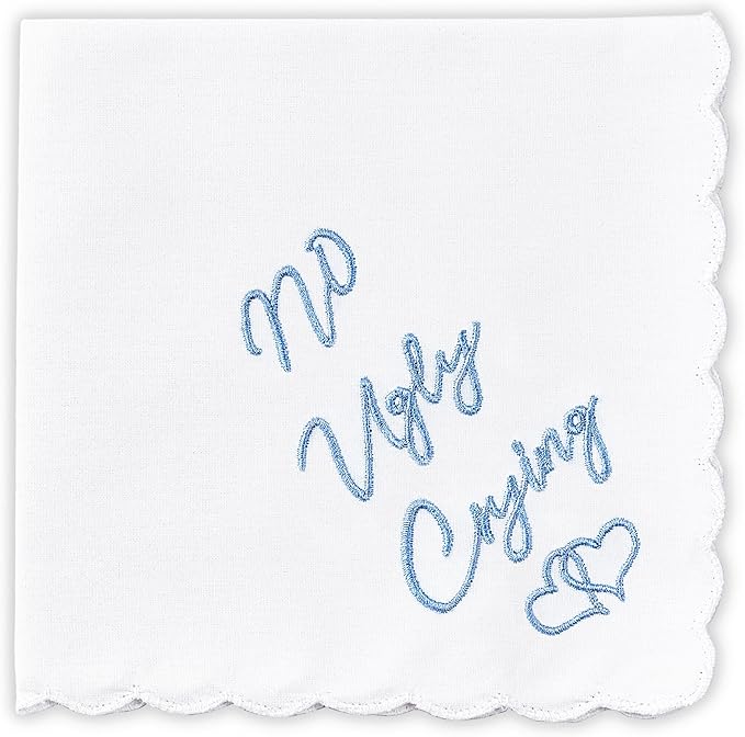 W&F GIFT Handkerchief - 12" x 12" - Something Blue for Bride on Wedding Day - Fun Gift