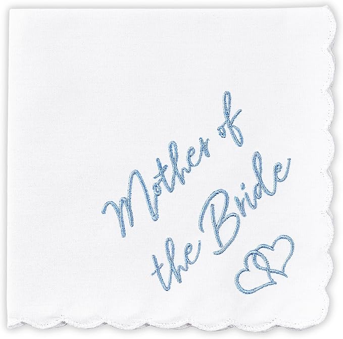 W&F GIFT Handkerchief - 12" x 12" - Something Blue for Bride on Wedding Day - Fun Gift