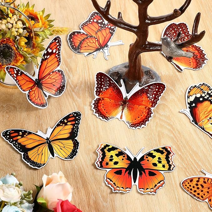Xuhal 12 Pcs Cute Fridge Magnets Car Magnetic Sticker Refrigerator Magnets Fridge Decorations for Office Home Whiteboard Car Summer Decor(Butterfly)