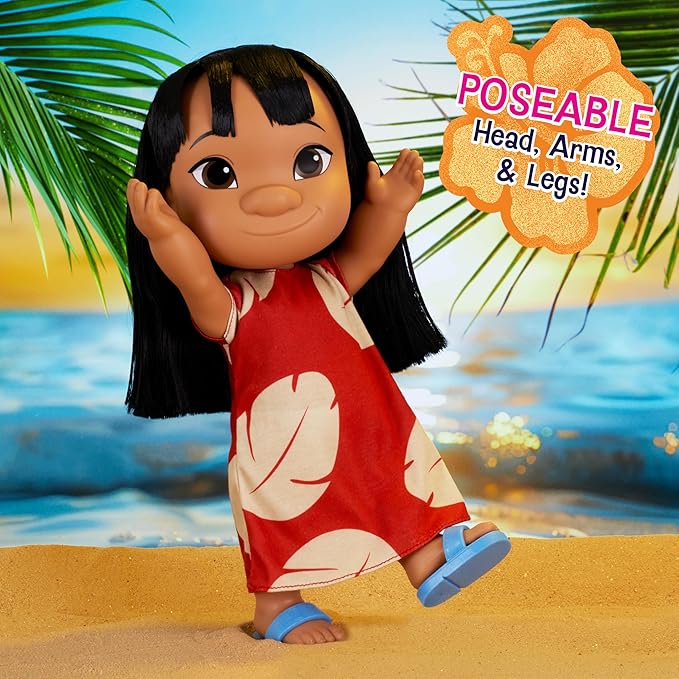 Disney Lilo & Stitch 14-inch Poseable Lilo Doll with 5-inch Stitch Figure, Collectible Toys, Toy for Fans, Girls, Kids, Ages 3 and Up by Just Play