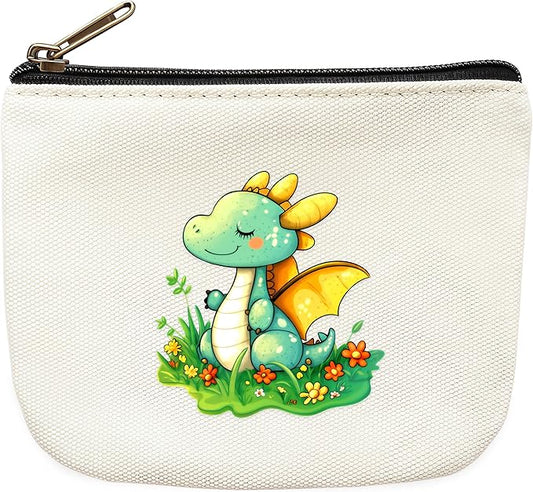 Dragon Coin Purse Pouch Bag Holder for Teens Girls Women Kids, Dragon Lovers Gifts Stuff Decor, Small Mini Purse Coin Card Key Headset Lipstick!