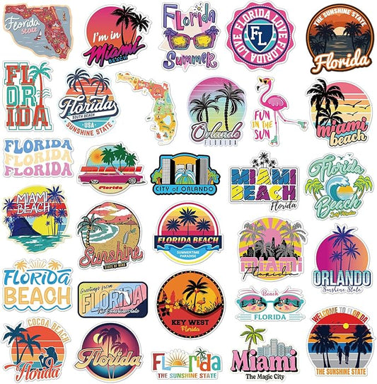 Konohan 30 Pcs Florida Souvenirs Gifts Florida Magnet for Refrigerator City Magnetic Refrigerator Stickers for Party Home Decoration