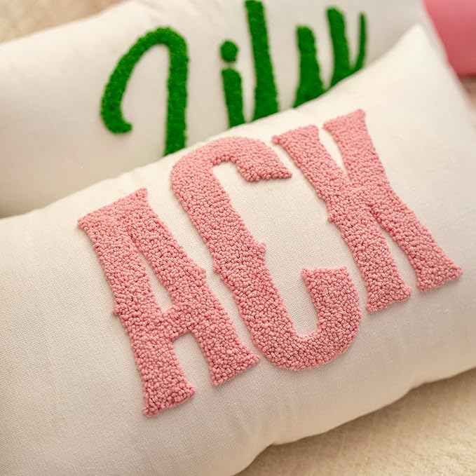 Custom Monogram Pillow - Personalized Embroidered Pillow - Customized Letter Monogrammed Pillows - Customized Pillow Gift for Couple - Home Decorations Gift - House Warming Gifts New Home
