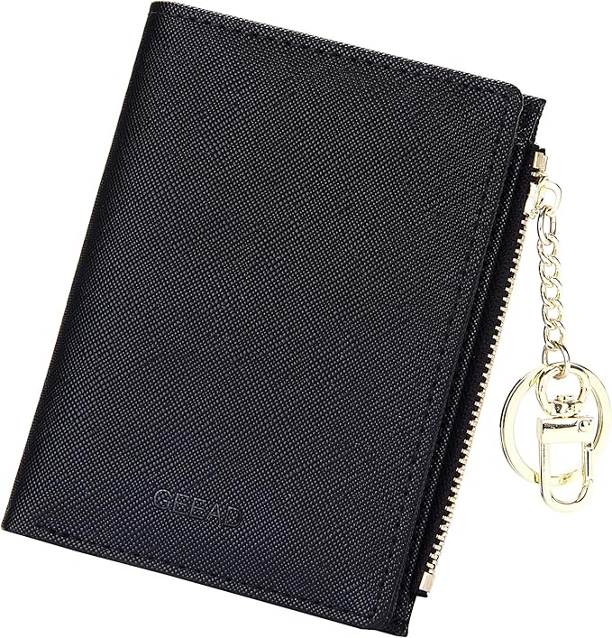GEEAD Small Wallets for Women Bifold Slim Coin Purse Zipper ID Card Holder