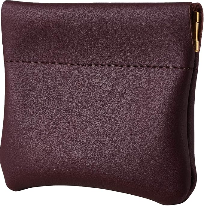 Travelambo Leather Squeeze Coin Purse Pouch Change Holder For Men & Women 2 pcs set