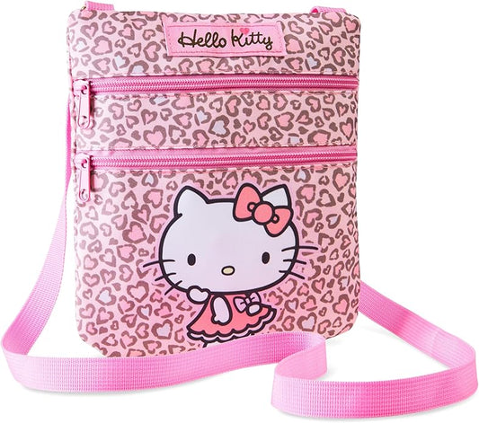 Hello Kitty Sanrio Bag Girls Teens Women Kawaii Anime Shoulder Cross Body Bag Kuromi My Melody Fashion Shopping Travel Gifts (Pink Leopard)