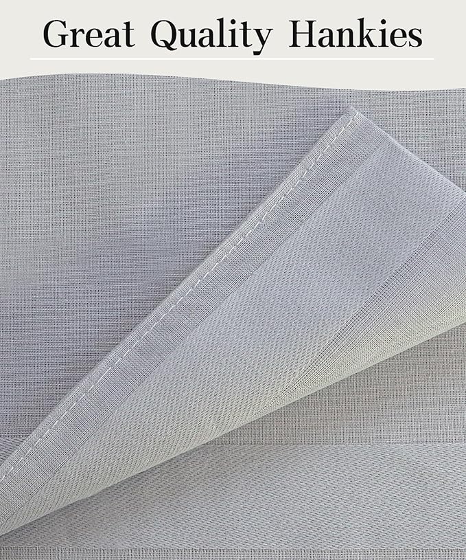 Bycc Bynn Men's Handkerchiefs Soft Cotton Solid Colour Classic Hankie