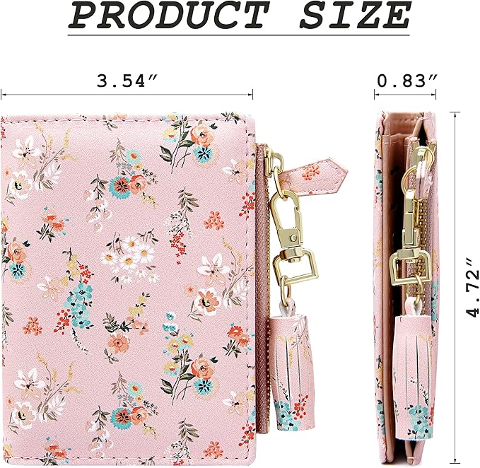 GEEAD Small Wallets for Women Bifold Slim Coin Purse Zipper ID Card Holder