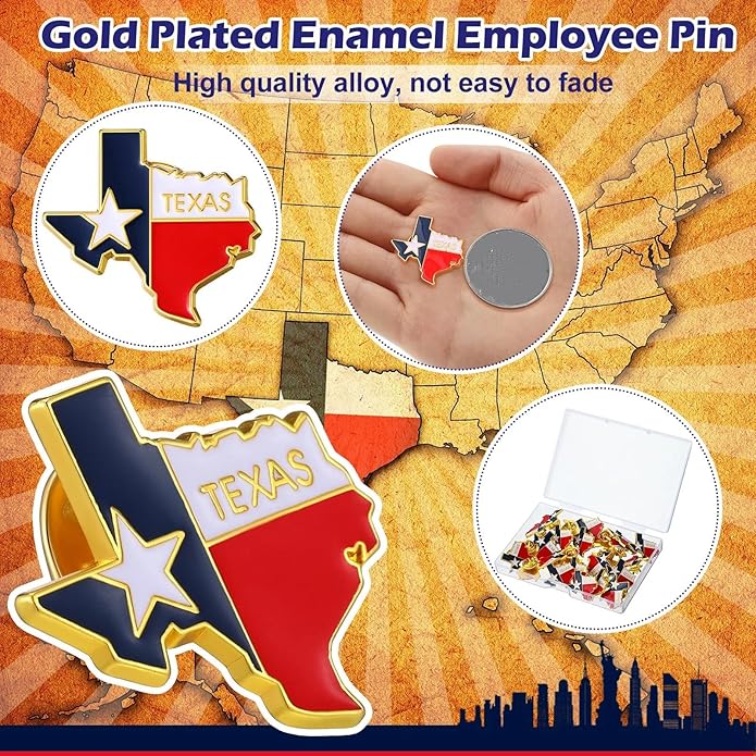 25 Pcs USA State Lapel Pins Bulk Texas California Florida Tennessee South Carolina Patriotic Traveler Souvenir Gifts