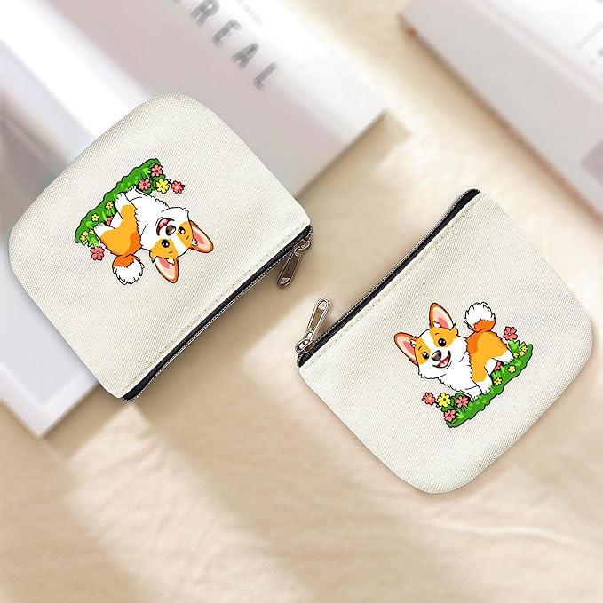 Corgi Coin Purse Pouch Bag Holder for Teens Girls Women Kids, Corgi Lovers Gifts Stuff Decor, Small Mini Purse Coin Card Key Headset Lipstick!
