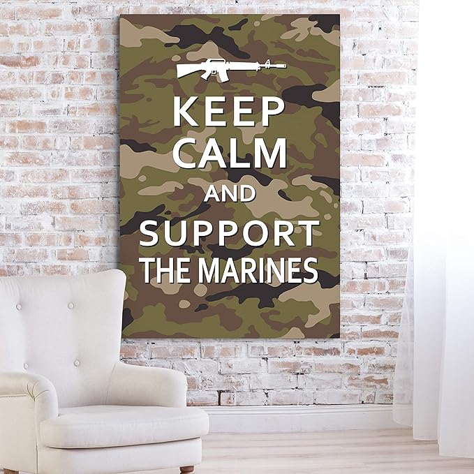 Renditions Gallery Nature Military Wall Art Home Paintings & Prints Artwork Calm Supportive Marines Glam Patriotic Motivational American Modern Decor for Bedroom Office Kitchen - 30"x40" LT25
