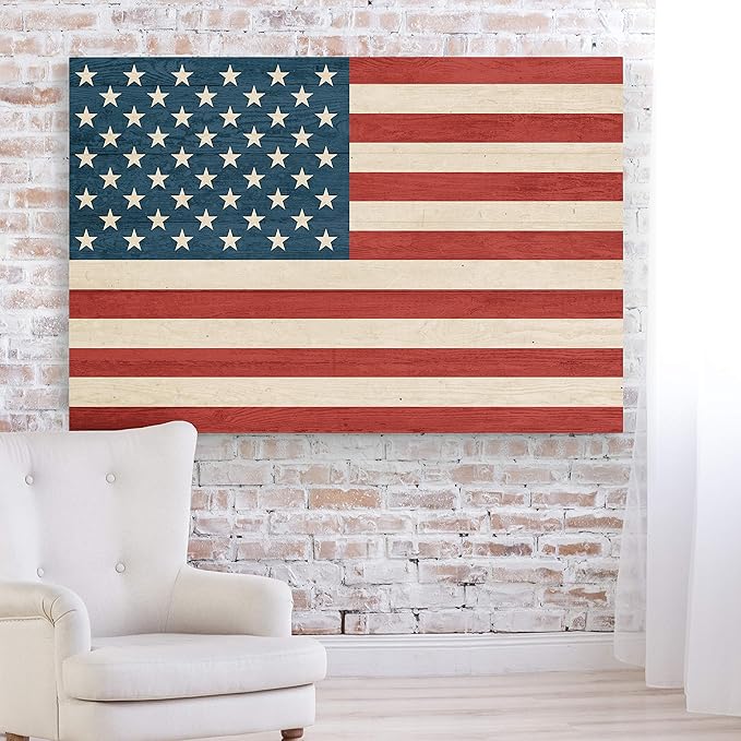 Renditions Gallery Canvas Military Wall Art Modern Paintings & Prints Decor Vintage American Flag Rustic Patriotic Honor Wall Hanging Artwork for Bedroom Office Kitchen - 30"x40" LT25