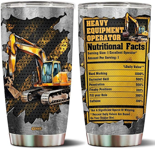 Heavy Equipment Operator Gifts for Men Women Christmas Birthday Fathers Mothers Day Valentine 20oz Insulated Stainless Steel Coffee Cup Travel Mug Tumbler Gift for Husband