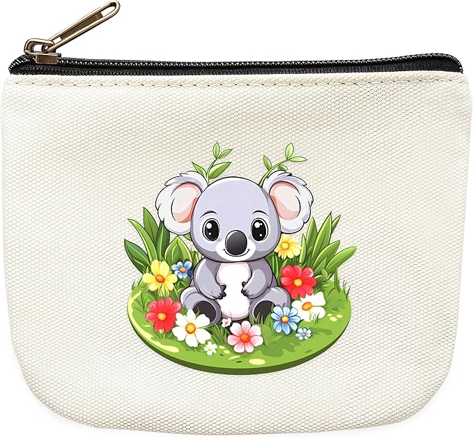 Koala Coin Purse Pouch Bag Holder for Teens Girls Women Kids, Koala Lovers Gifts Stuff Decor, Small Mini Purse Coin Card Key Headset Lipstick!