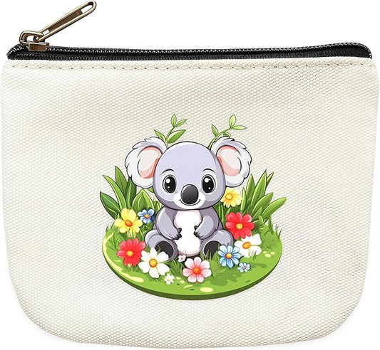 Koala Coin Purse Pouch Bag Holder for Teens Girls Women Kids, Koala Lovers Gifts Stuff Decor, Small Mini Purse Coin Card Key Headset Lipstick!