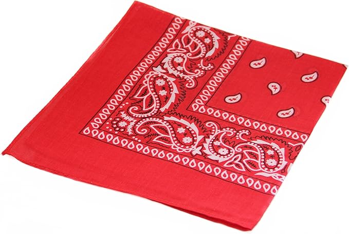 Soophen One Dozen Cowboy Bandanas 100% Cotton 22 x 22 inch