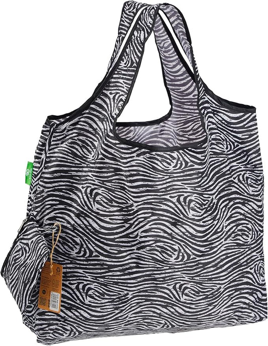 ECO CHIC Foldable Reusable Large Grocery Bags - Foldable Grocery Bags - Lightweight, Recycled & Reusable Shopping Bag - Waterproof, Packable Tote Fitting in Fine Grocery Bag Carrier