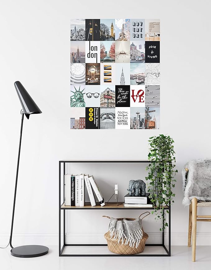 HAUS AND HUES Aesthetic Photo Collage Kit - Picture Collage Kit for Wall Aesthetic Room Decor | Aesthetic Wall Collage Kit Aesthetic Collage Kit (City Set of 30)