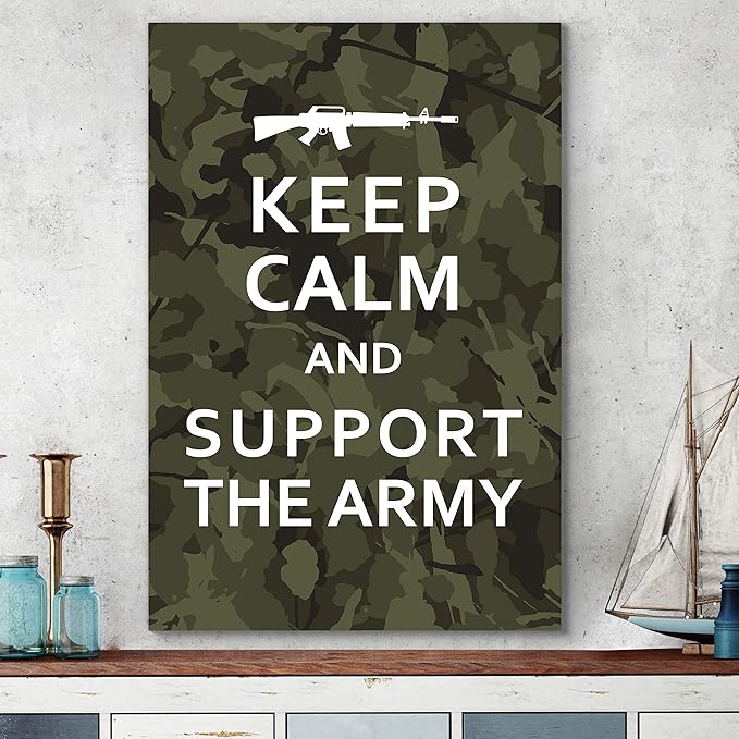 Renditions Gallery Canvas Wall Art Modern Paintings & Prints Decorations Supported Patriotic Army American Airforce Canvas Wall Hanging Artwork for Bedroom Office Kitchen - 16"x20" LT25