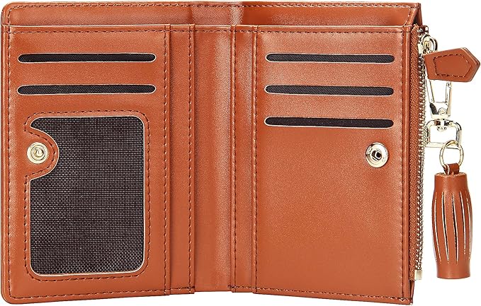 GEEAD Small Wallets for Women Bifold Slim Coin Purse Zipper ID Card Holder