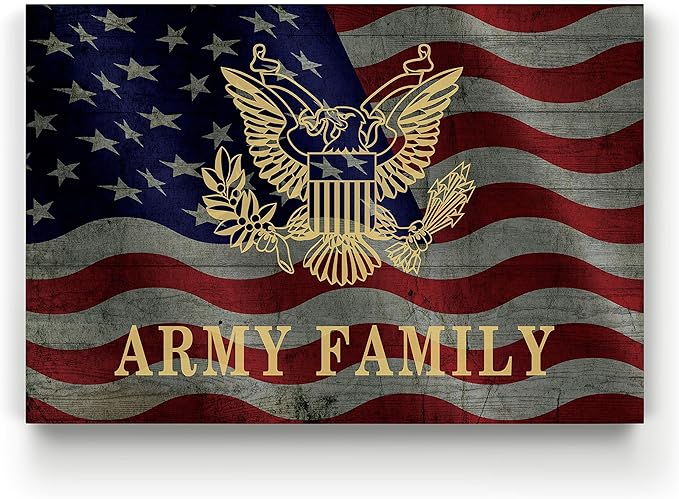 Renditions Gallery Canvas Patriotic Wall Art Modern Paintings Decorations American Army Family Glam Loyal Military Airforce Wall Hanging for Bedroom Office Kitchen Prints - 30"x40" LT25