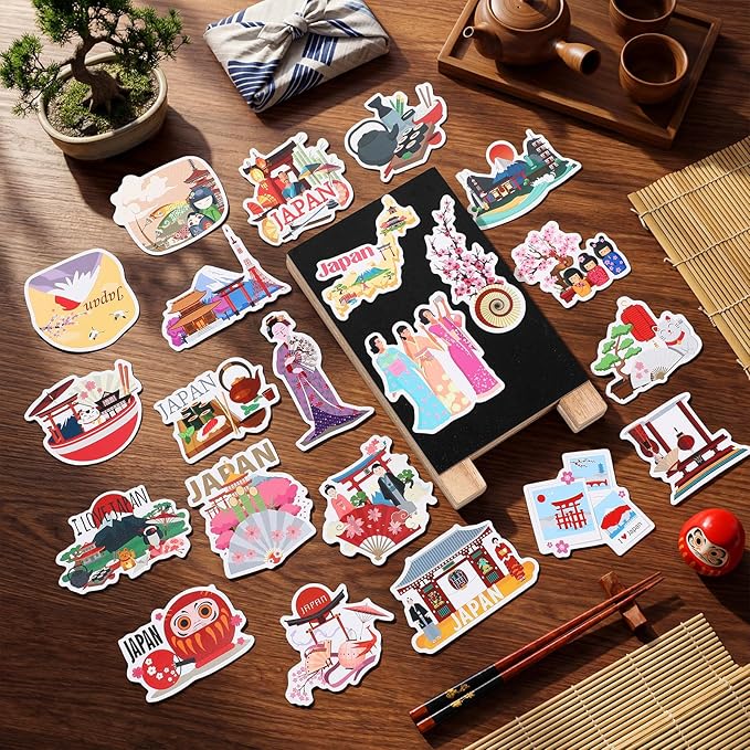 Konohan 30 Pcs Japanese Souvenirs Gifts Japan Magnet for Refrigerator Tokyo Magnetic Stickers Mount Fuji Kyoto Travel Gift for Home Decoration