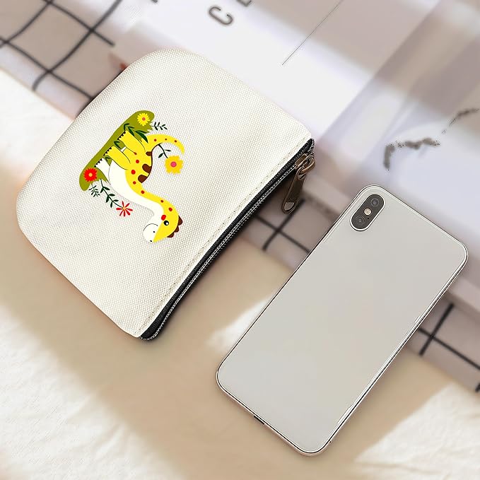 Dinosaur Coin Purse Pouch Bag Holder for Teens Girls Women Kids, Dinosaur Lovers Gifts Stuff Decor, Small Mini Purse Coin Card Key Headset Lipstick!
