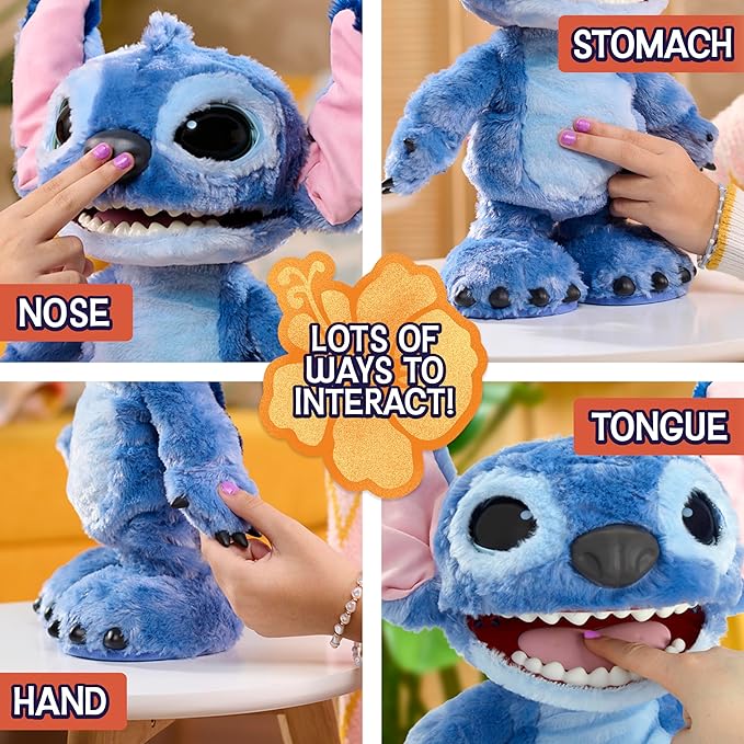 Disney Stitch Just Play Ultimate Interactive 17" Plush Toy, 100+ Sounds & Reactions, Inspired by Disney’s Live-Action Lilo & Stitch Film, New Movie Toy for Fans, Girls, Boys, Kids 3 and Up by