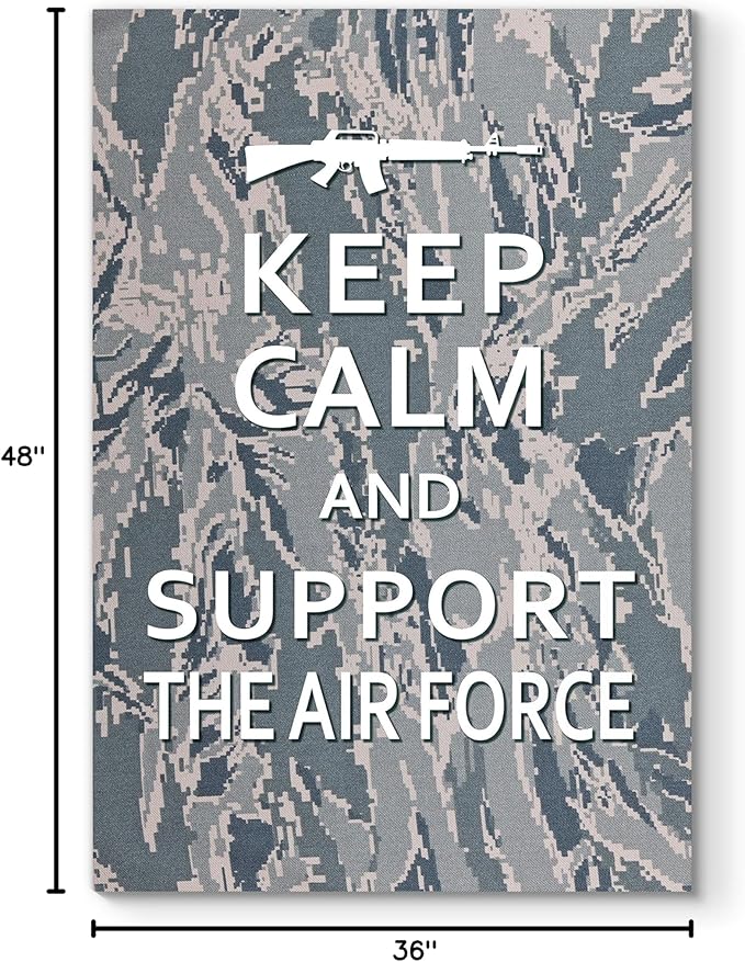 Renditions Gallery Nature Military Wall Art Home Paintings & Prints Artwork Calm Supportive Airforce Glam Patriotic Motivational American Modern Decor for Bedroom Office Kitchen - 36"x48" LT25