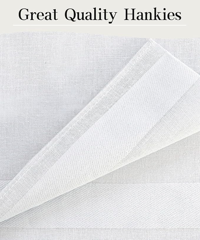 Bycc Bynn Men's Handkerchiefs Soft Cotton Solid Colour Classic Hankie