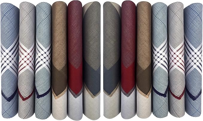 Caruso Italy 100% Cotton Men's Italia Handkerchief | Luxurious, Soft, and Ultra-Absorbent Handkerchief For Men | 50cm X 50cm