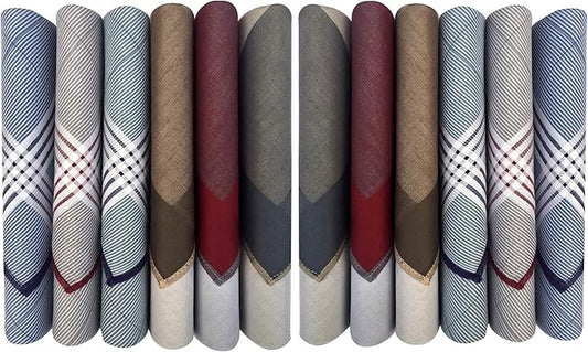 Caruso Italy 100% Cotton Men's Italia Handkerchief | Luxurious, Soft, and Ultra-Absorbent Handkerchief For Men | 50cm X 50cm